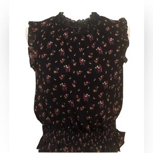 JCrew Navy Blue Floral sleeveless top - Size 6P